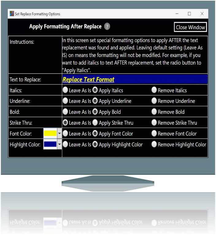 Find and replace text formatting in Word, Excel, and PowerPoint